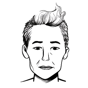 La tête d'un formateur en dessin digital