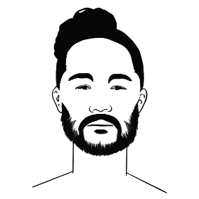 La tête d'un formateur en dessin digital