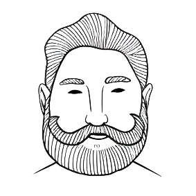 La tête d'un formateur en dessin digital