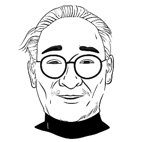 La tête d'un formateur en dessin digital